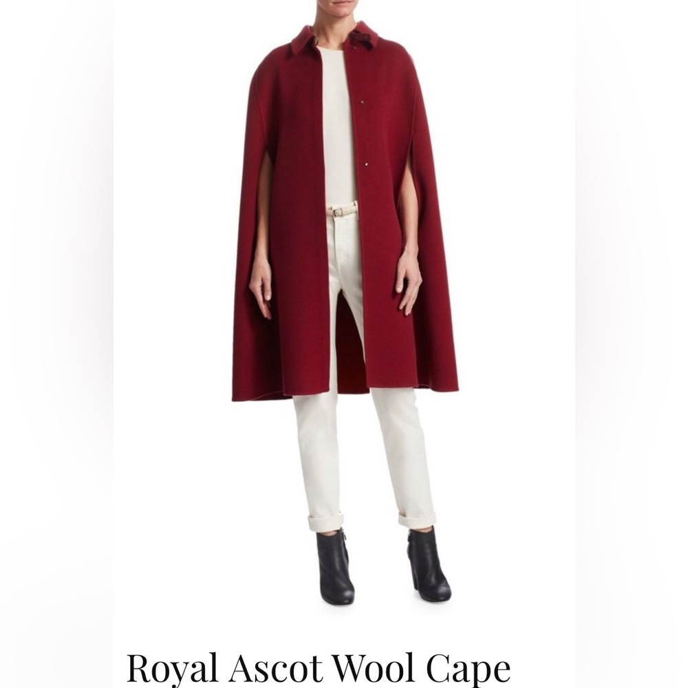 💯Auth. Loro Piana Royal Ascot Cashmere Cape small Red and Orange
